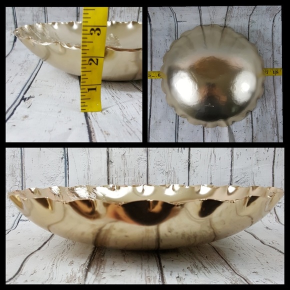 Vtg Arthur Armour Hammered Aluminum Goldtone Bowls - Picture 7 of 8